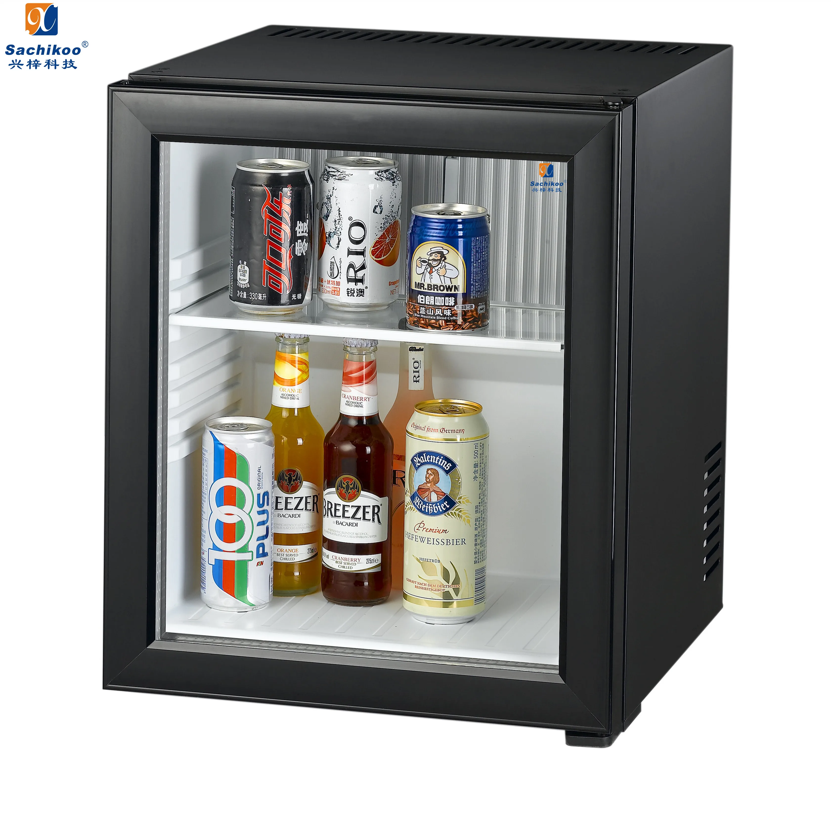 40L Sachikoo Hotel absorption minibar fridge Mini bar glass door fridge For Hotel Home