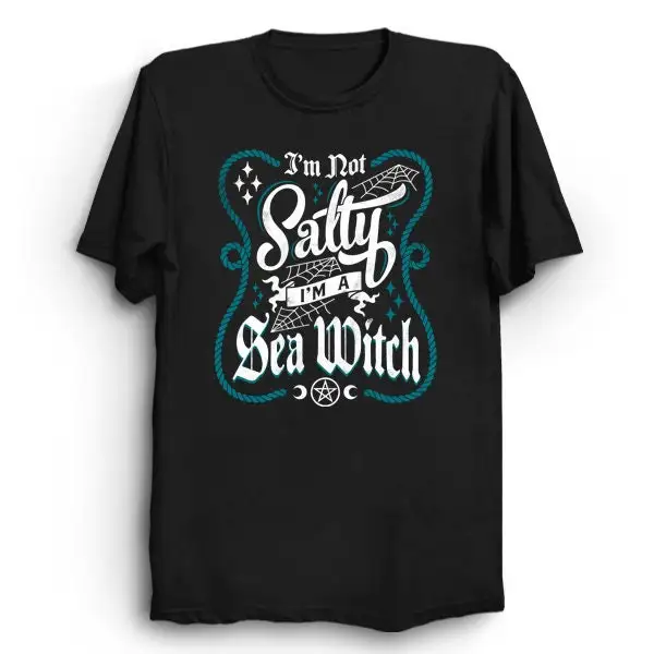 Gothic Sea Witch T Shirt Funny Salty Goth Creepy Cute Occult Ocean