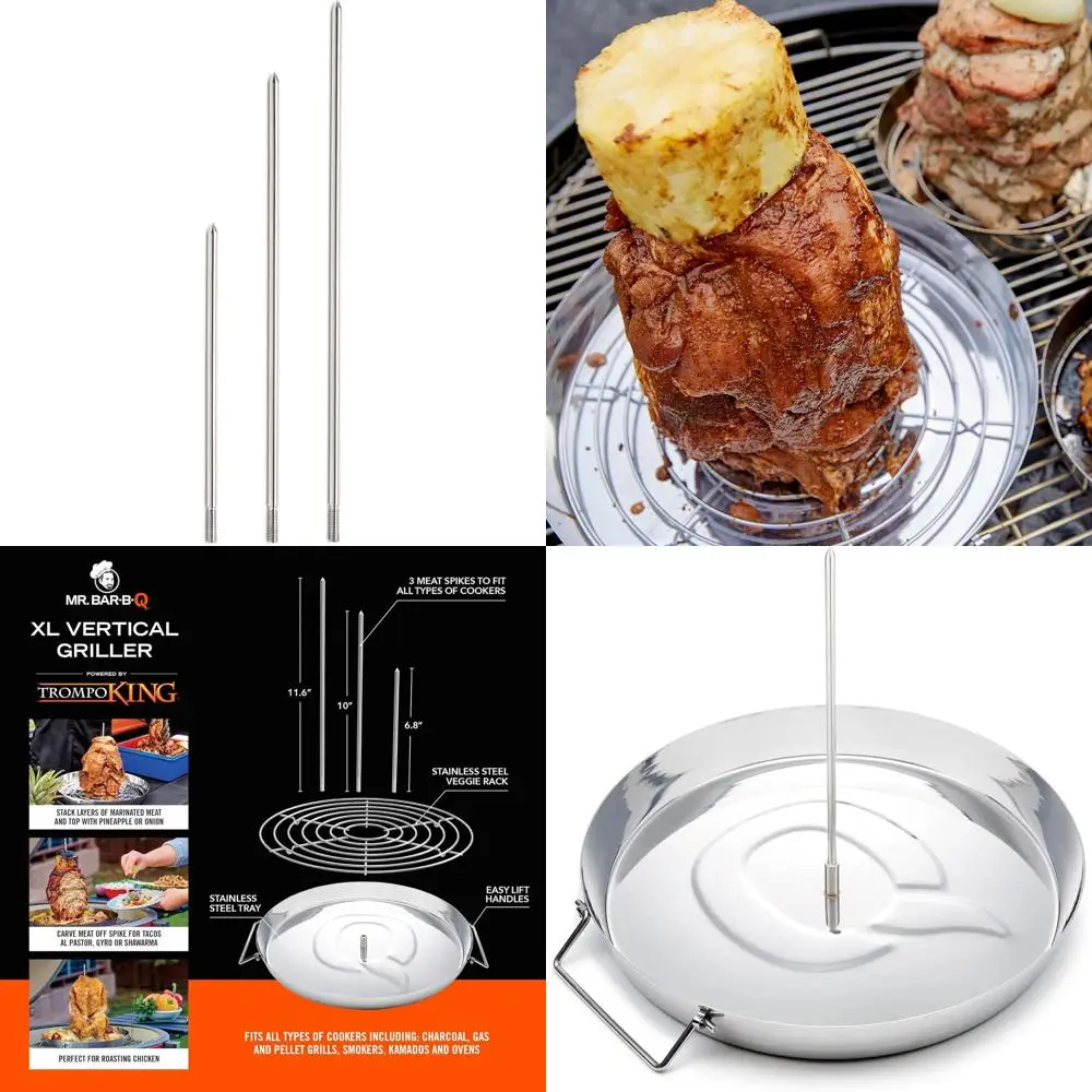 

Large Veal Griller with 3 Adjustable Skewers, Inspired by Traditional Street Foods