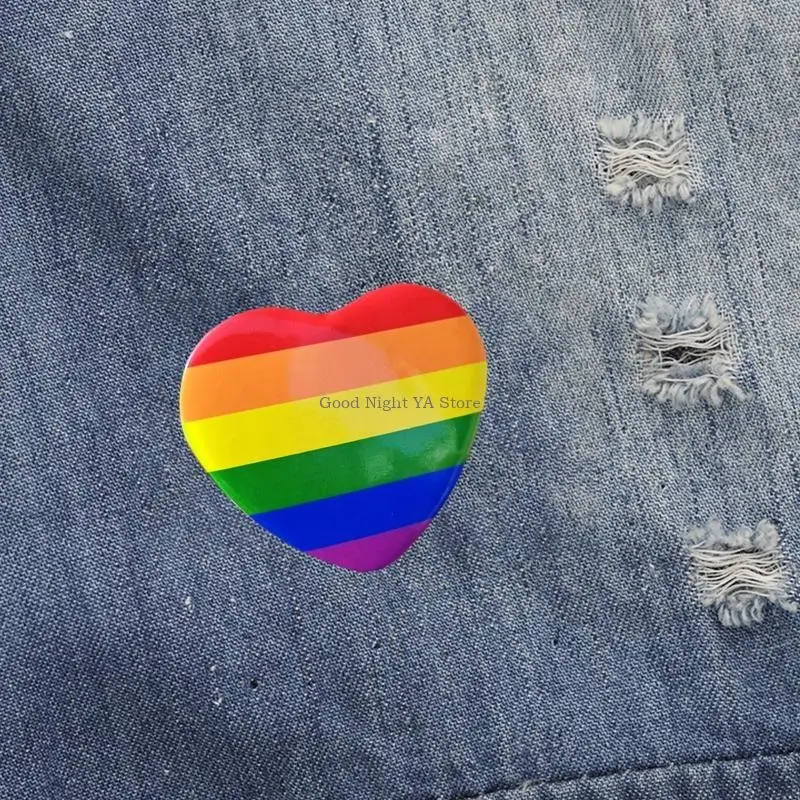 

Fashion Colorful Heart Lapel Pin LGBTQ Equal Love Brooch Pins for Ornament