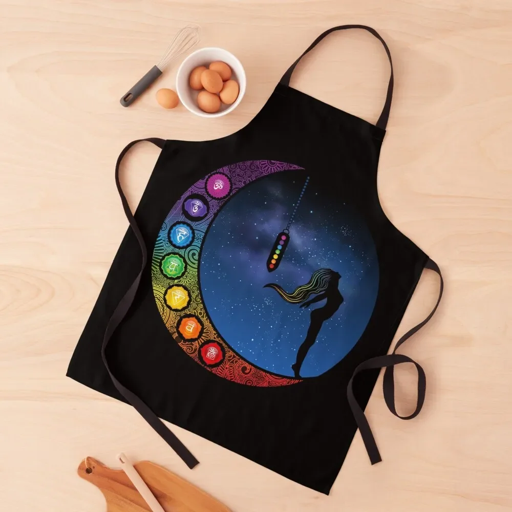 Crescent Moon Chakra - Nightscape Apron Men gift Things For Home And Kitchen Apron