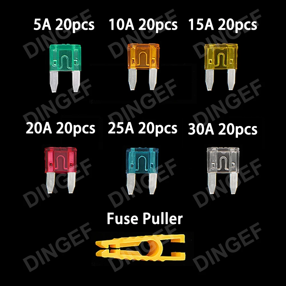 120PCS 6Values Small Size Blades Type Car Fuse kit Assortment 5A 10A 15A 20A 25A 30A Fuse Set Auto Car Truck with Box Clip