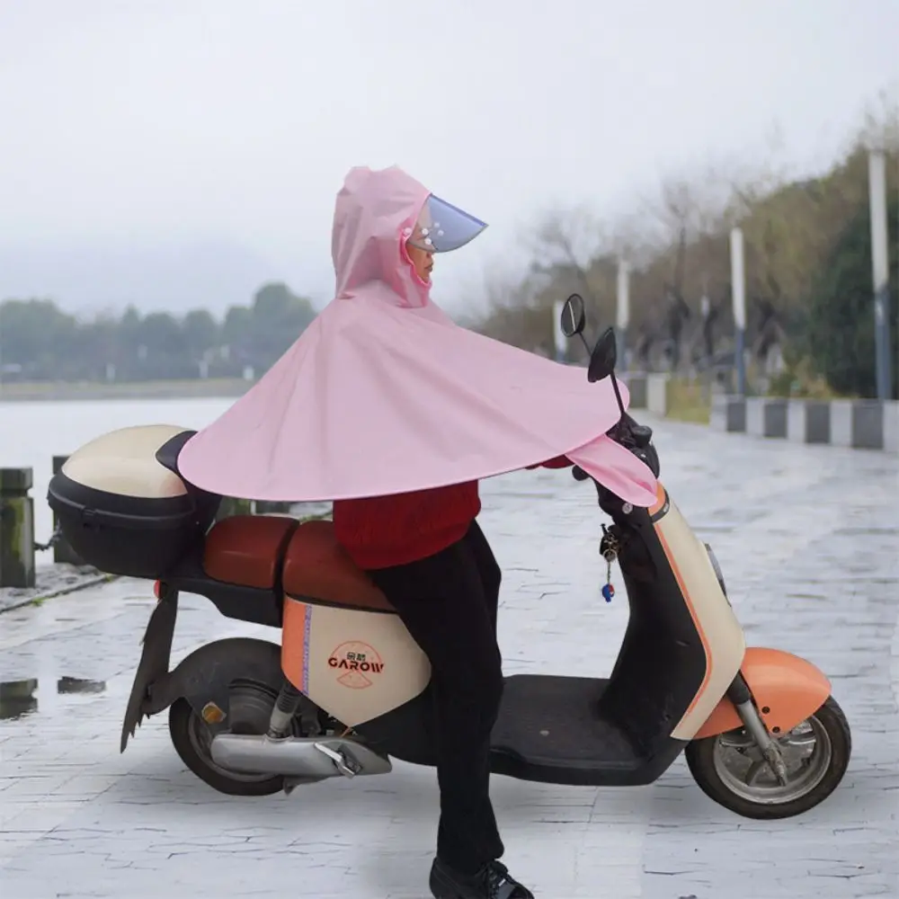 Chubasqueros impermeables para ciclismo eléctrico para mujer, Poncho de una sola persona, Impermeable para exteriores, chubasquero con capucha engrosado