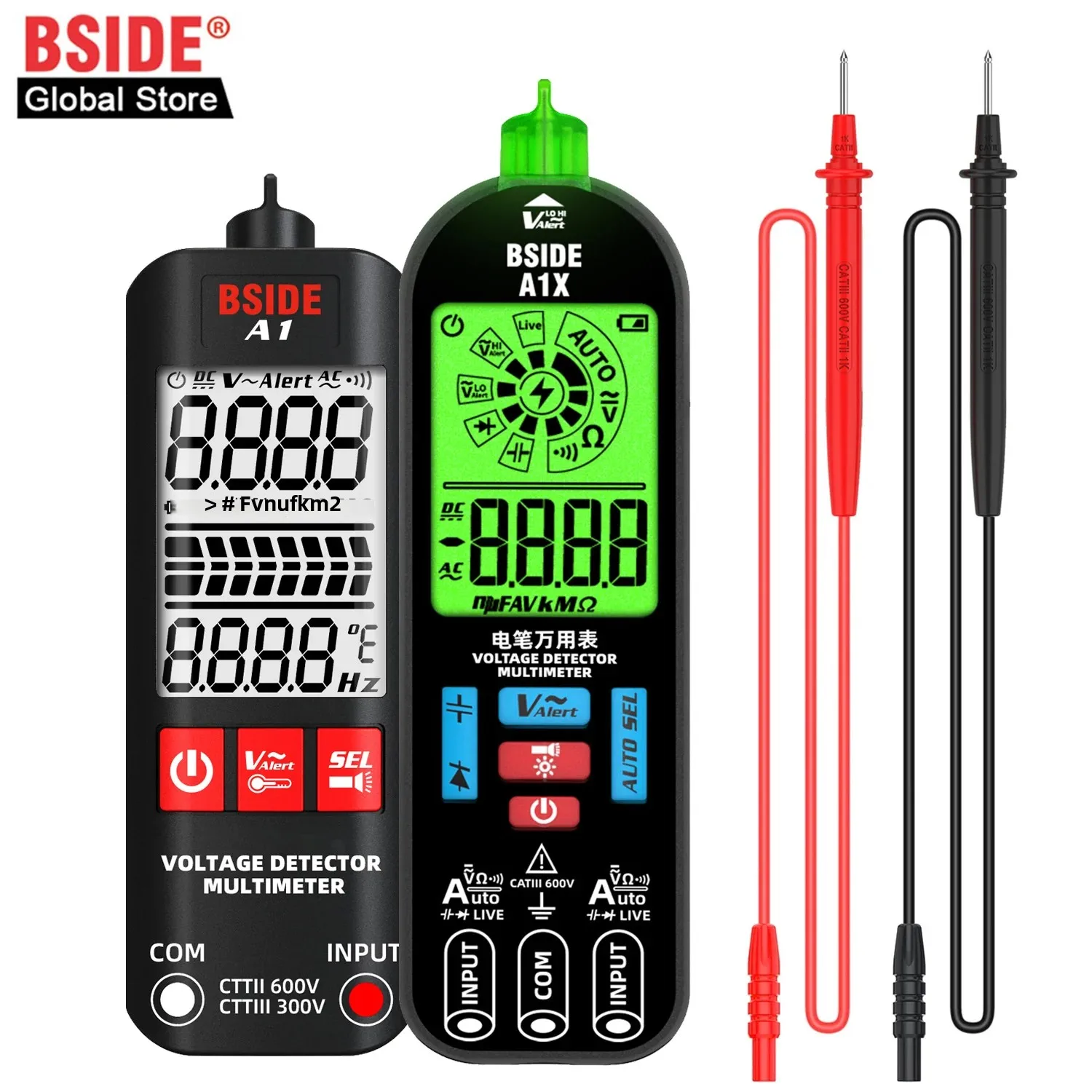 BSIDE A1/A1X Smart Digital Multimeter Electronic USB Tester Breakpoint AC DC Contactless NCV Charged Automatic Diode Capacitor