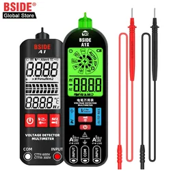 Bside a1/a1x multímetro digital inteligente eletrônico usb testador ponto de interrupção ac dc sem contato ncv carregado capacitor de diodo automático