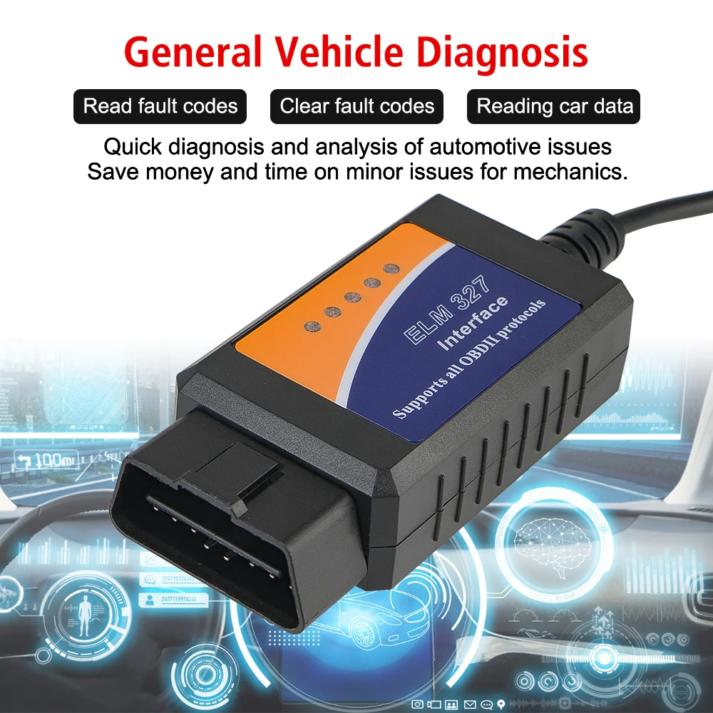 PIC18F25K80 Chip Support Most OBDII Protocols obd2 SCANNER ELM327 USB v1.5 Switch HS-CAN and MS-CAN FORscan Car Diagnostic Cable