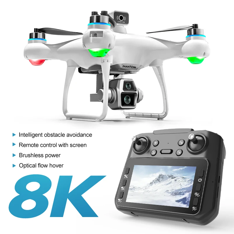

GISAEV Новый GPS-дрон Z3 с экраном 4,3 дюйма 5G WIFI FPV Профессиональная двойная камера 8K HD Бесщеточный складной радиоуправляемый квадрокоптер