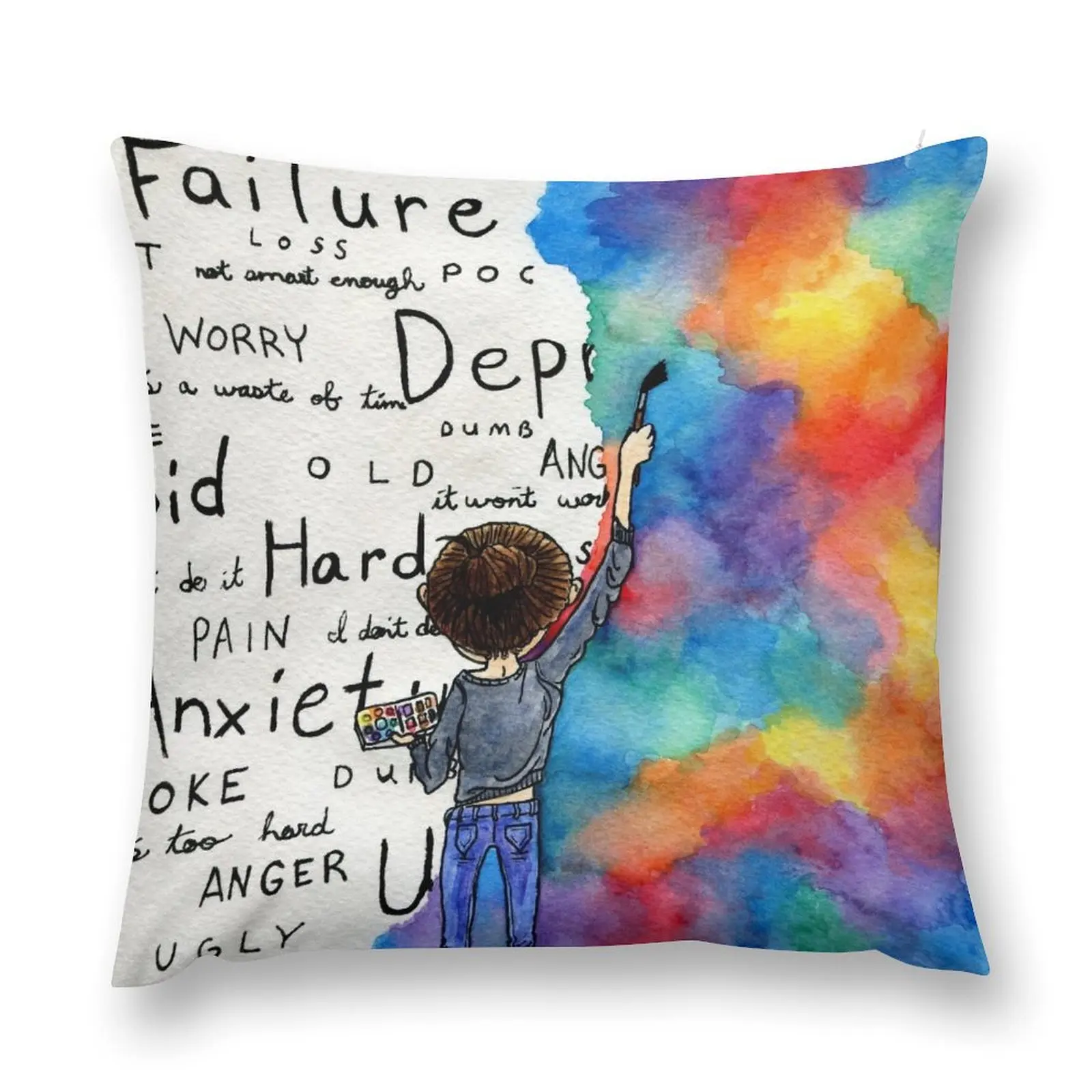 

Always Keep Fighting Watercolor Painting (2015) REVAMP Throw Pillow autumn pillowcase Christmas Pillows pillow