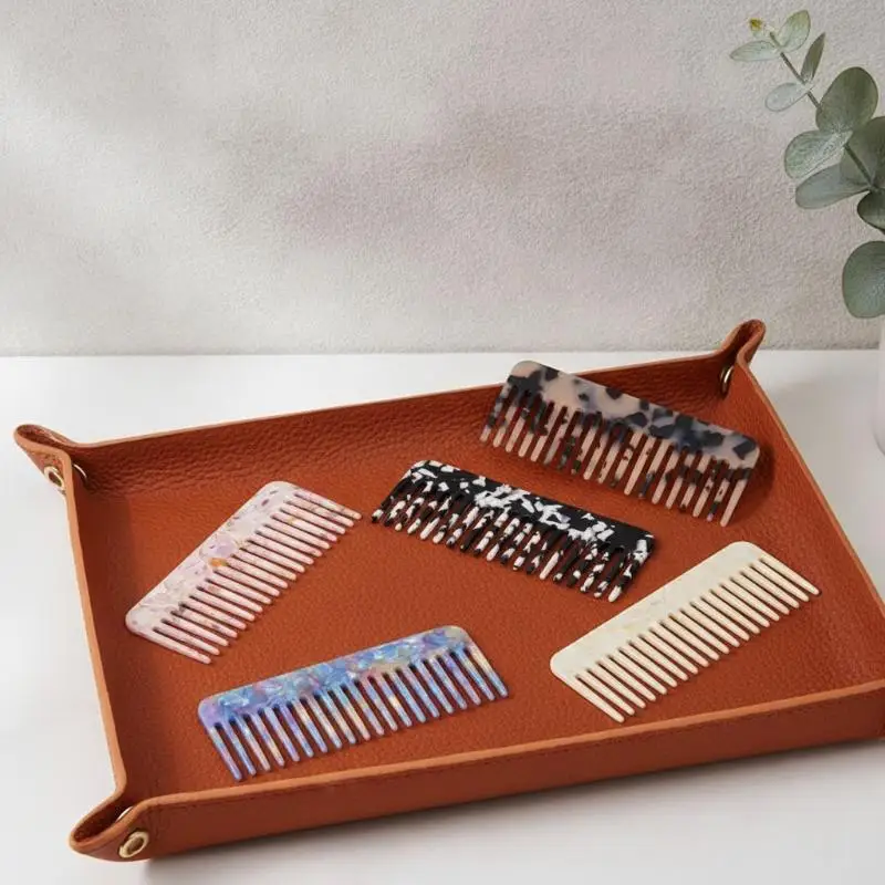 Wide Teeth Acetate Hair Comb Anti Static Massage Detangler No Snag for Curly Wet Dry Hair Salon Home Styling Tool