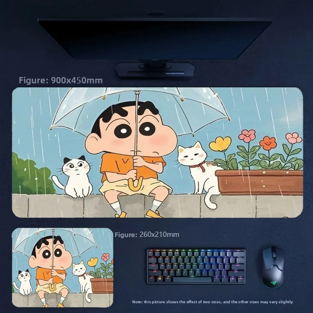 Children's Printed Leather Table Mat Animation Crayon Shin-chan Outdoor Fishing Rain Umbrella Series Leather Non-slip Mouse Pad