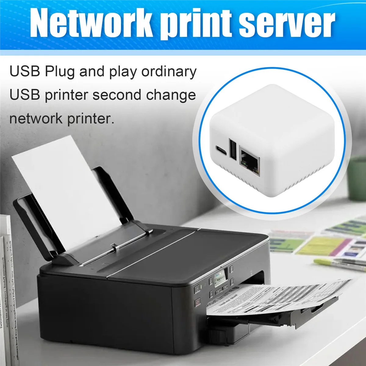 ABJG-P330 Мини-сервер печати Кабельное соединение USB 2.0 Легкая печать, облачная печать Mini NP330