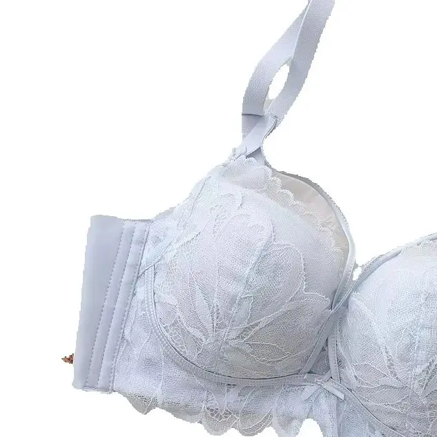 Ensemble sexy en dentelle KUCLUT avec poitrine froncée, soutien supérieur large, anti-affaissement, confortable, sans armatures, ensemble deux pièces