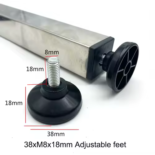 4Pcs Adjustable Furniture Feet And Square/Rectangular Tube Plug With Nuts Black Sofa Chair Table Leveler Legs For Furniture - Image 5