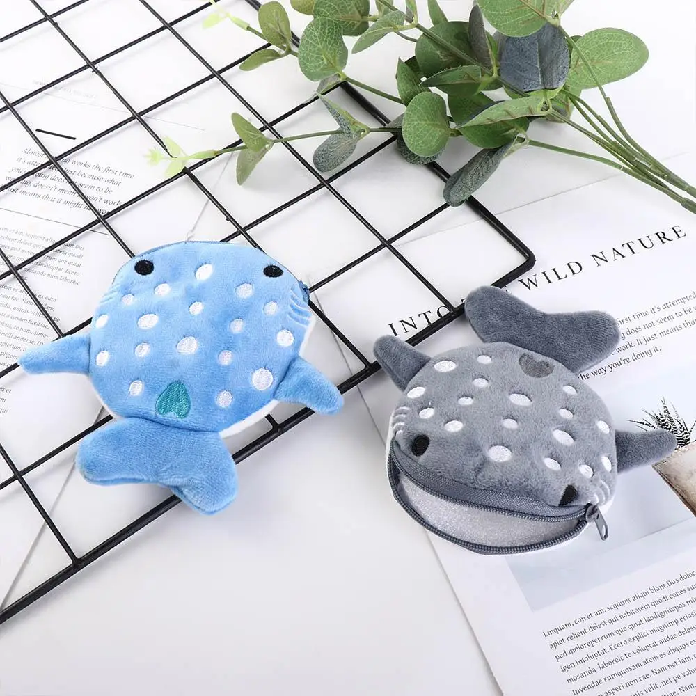 Bag Money Coin Bags Small Card Holder Cartoon Shark Women Coin Purse Shark Plush Wallet Shark Coin Purse Small Items Bags