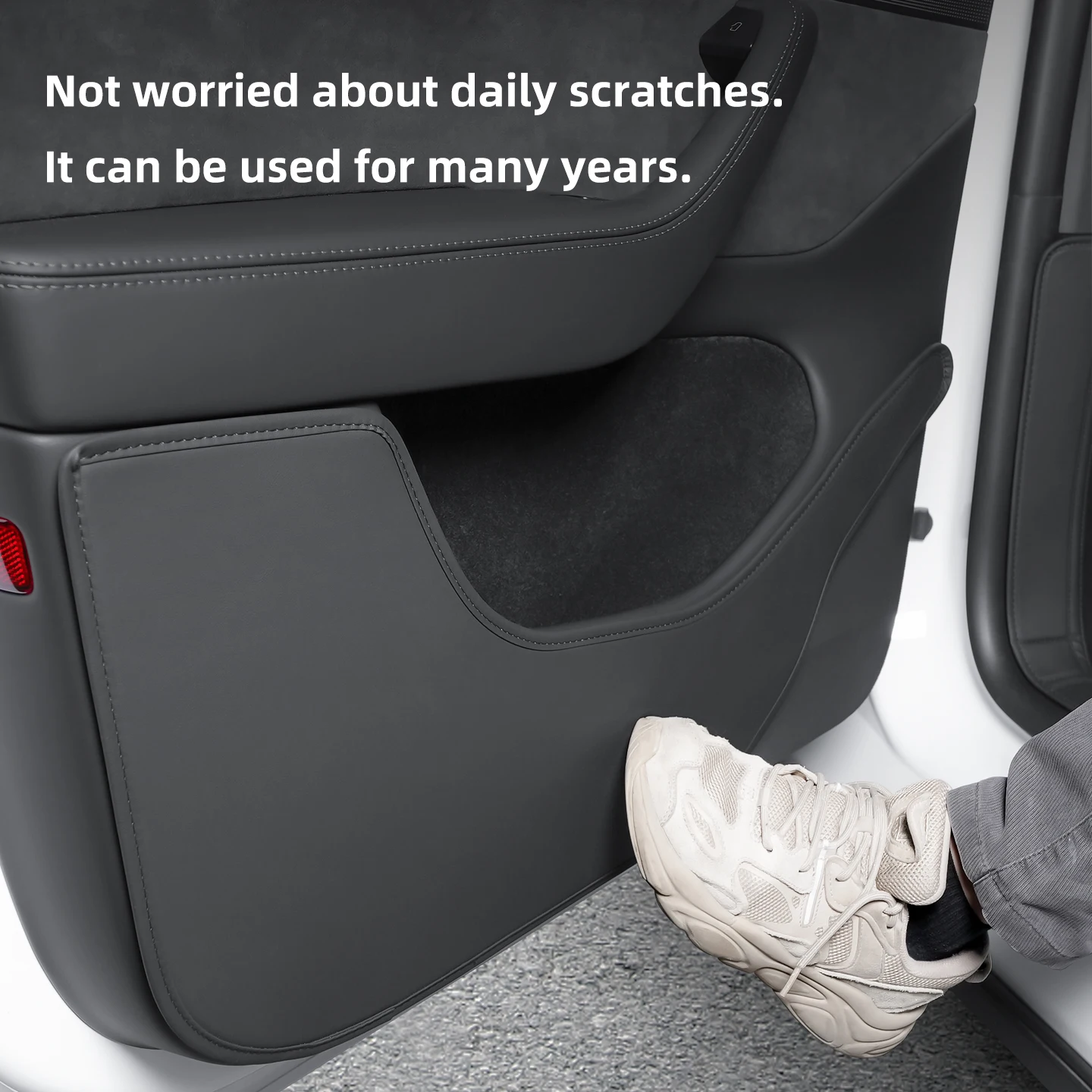 For Tesla 6 Seats Model YL Car Door Anti-Kick Pads PU Leather Side Door Panel Protector Anti-Dirty Pad Car Interior Decoration