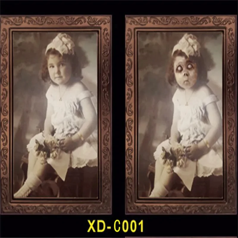 2023 Halloween 3D Changing Face Ghost Picture Frame Decoration Horror Haunted House Party Decor Craft Supplies Halloween Props