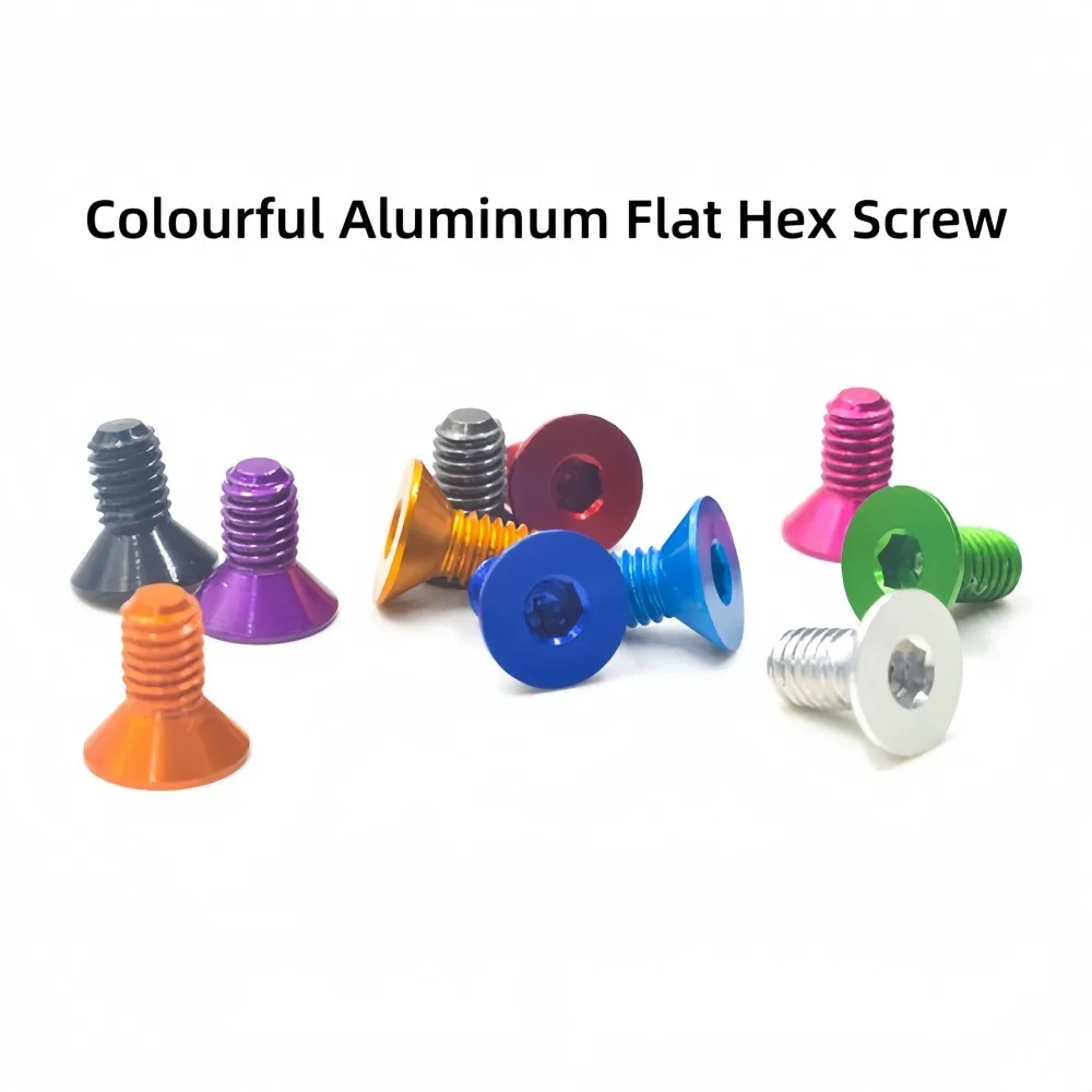 1Pc Colorful 7075 Aluminum Countersunk Allen Screws, M3/M3.5/M4/M5/M6 Hexagon Socket Flat Head Bolts, Length 6-16mm