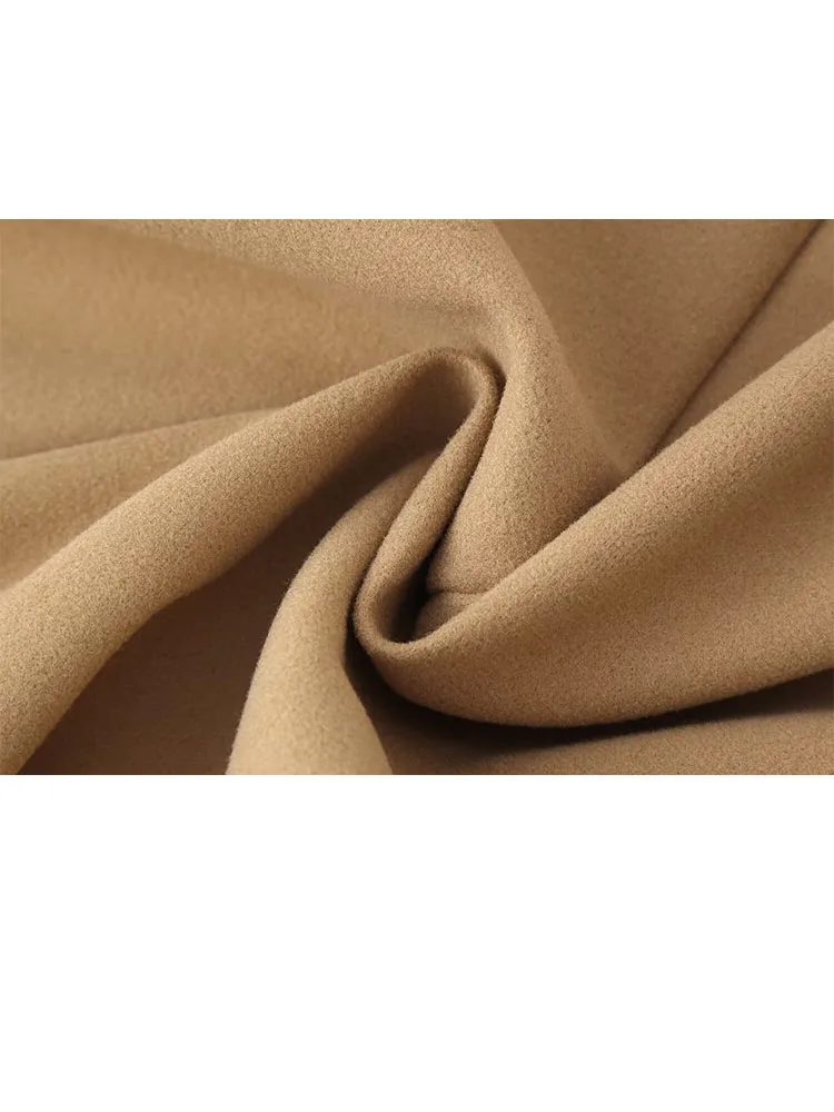 

HH Woman Winter Lapel single Breasted Solid Long Sleeves Tighten The Waist Mid Length Coat Female Casual Commuting Overcoat