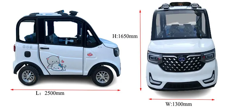 Manufacturer best price Enclosed small style 4 wheel electric car with handle bar