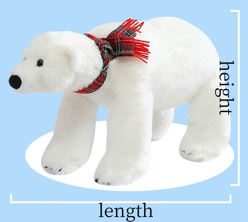 45/60CM Simulation Eisbär Plüsch Spielzeug Nette Stofftier Kissen Bär Puppen Für Geburtstag Weihnachten Geschenke – Detail 5
