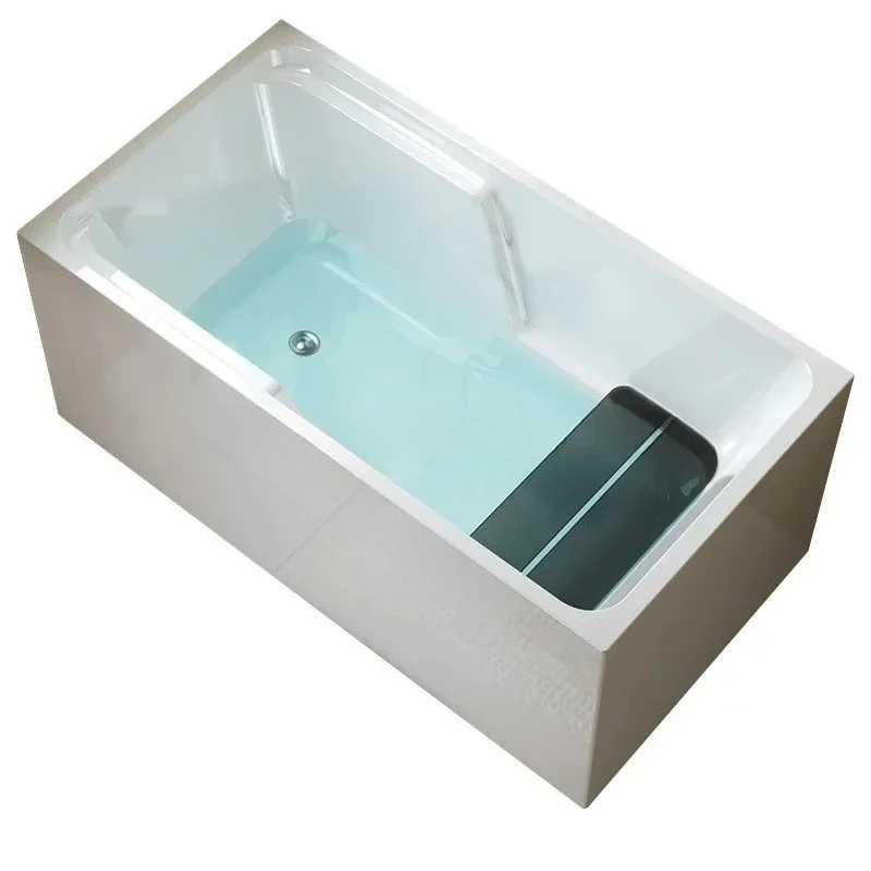 YS-4  Deep Soak Mini Japanese Bathtub Small Household Sitting Acrylic Freestanding Integrated Mobile Seat Bathtub