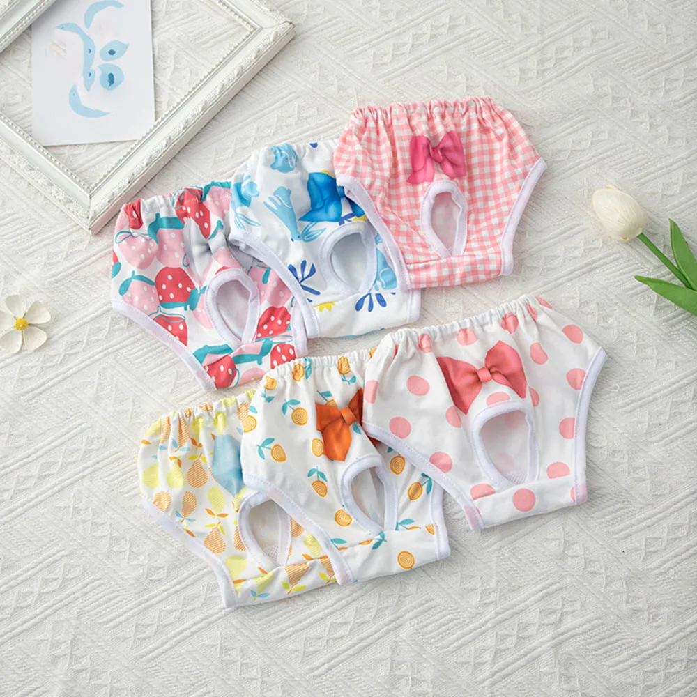 

Pet Physiological Pants Princess Pet Panties Female Dog Clothes Dog Pants Elasticity Cute Underpants Printed Pants Four Seasons