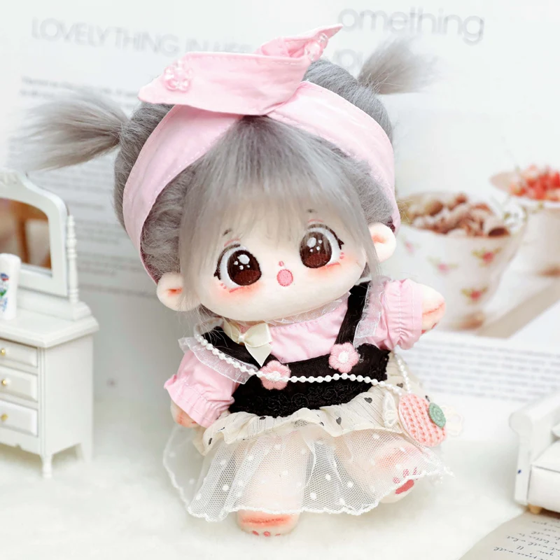 20cm Kawaii Plush Cotton Doll Idol Stuffed Super Star Figure Dolls No Attribute Fat Girl Doll Can Change Clothes Collection Gift