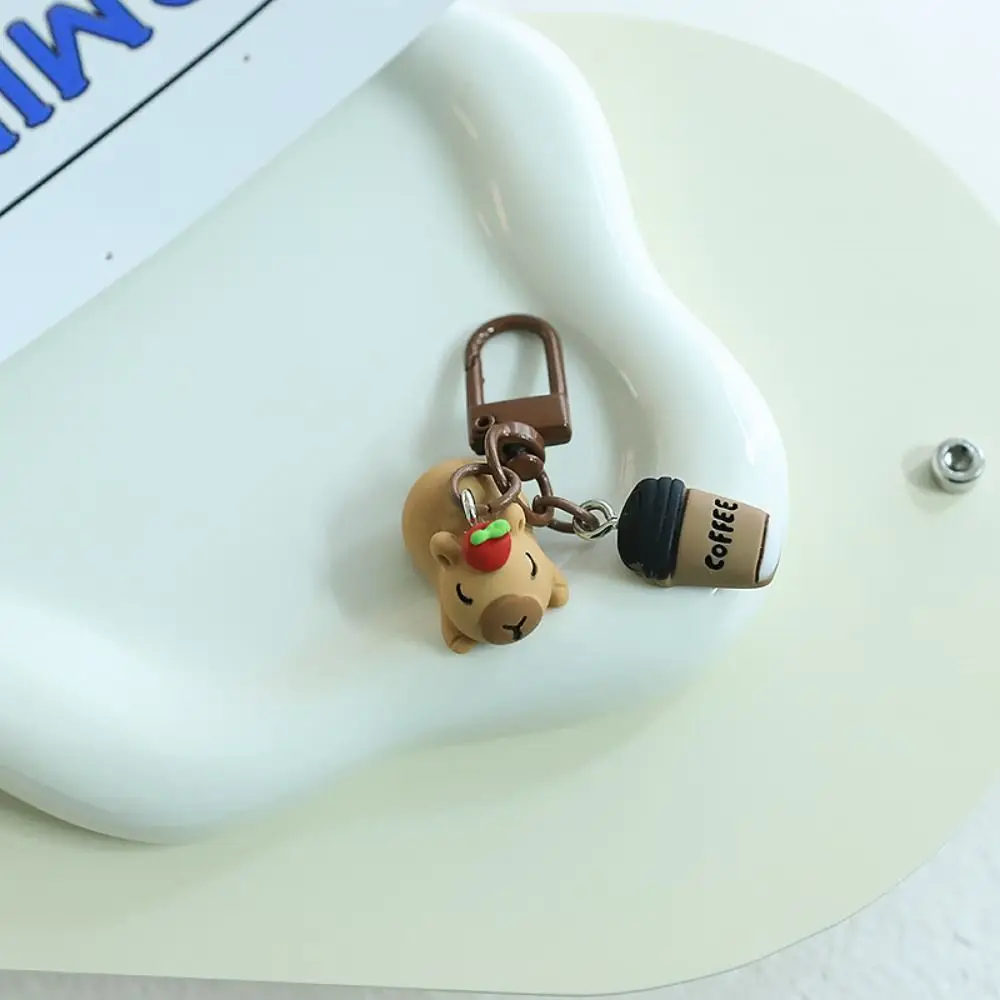 

New Cartoon Capybara Keychain Kawaii Cute Bag Accessories Pendant Gifts Hanging Decoration Resin Key Chain