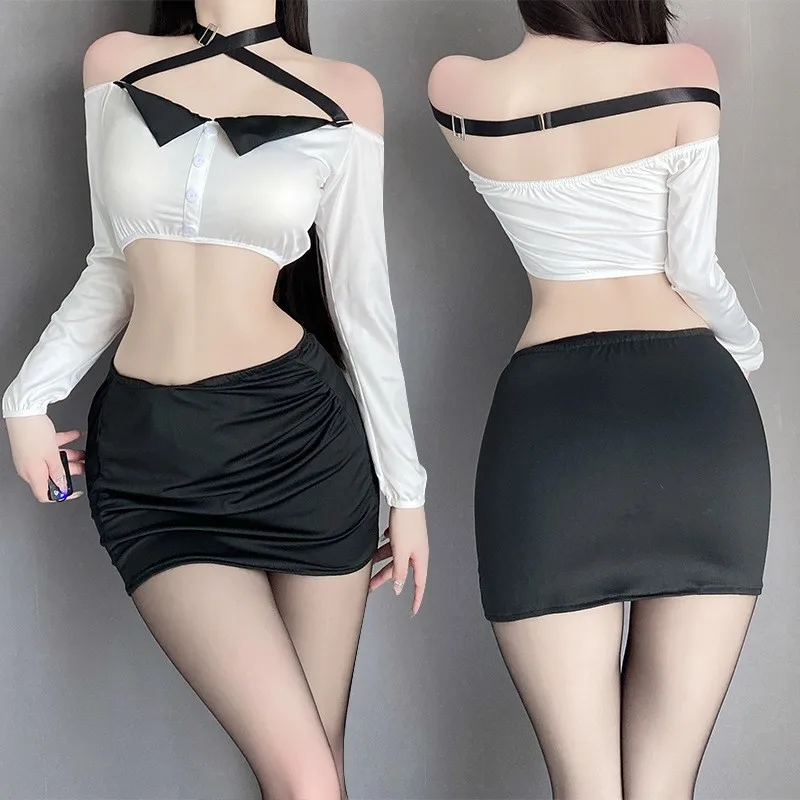 

Dress Purely Desire Wrapped Hip Skirt Hot Secretary Uniform Temptation Pajamas elegant party dresses woman Female clothing xxx
