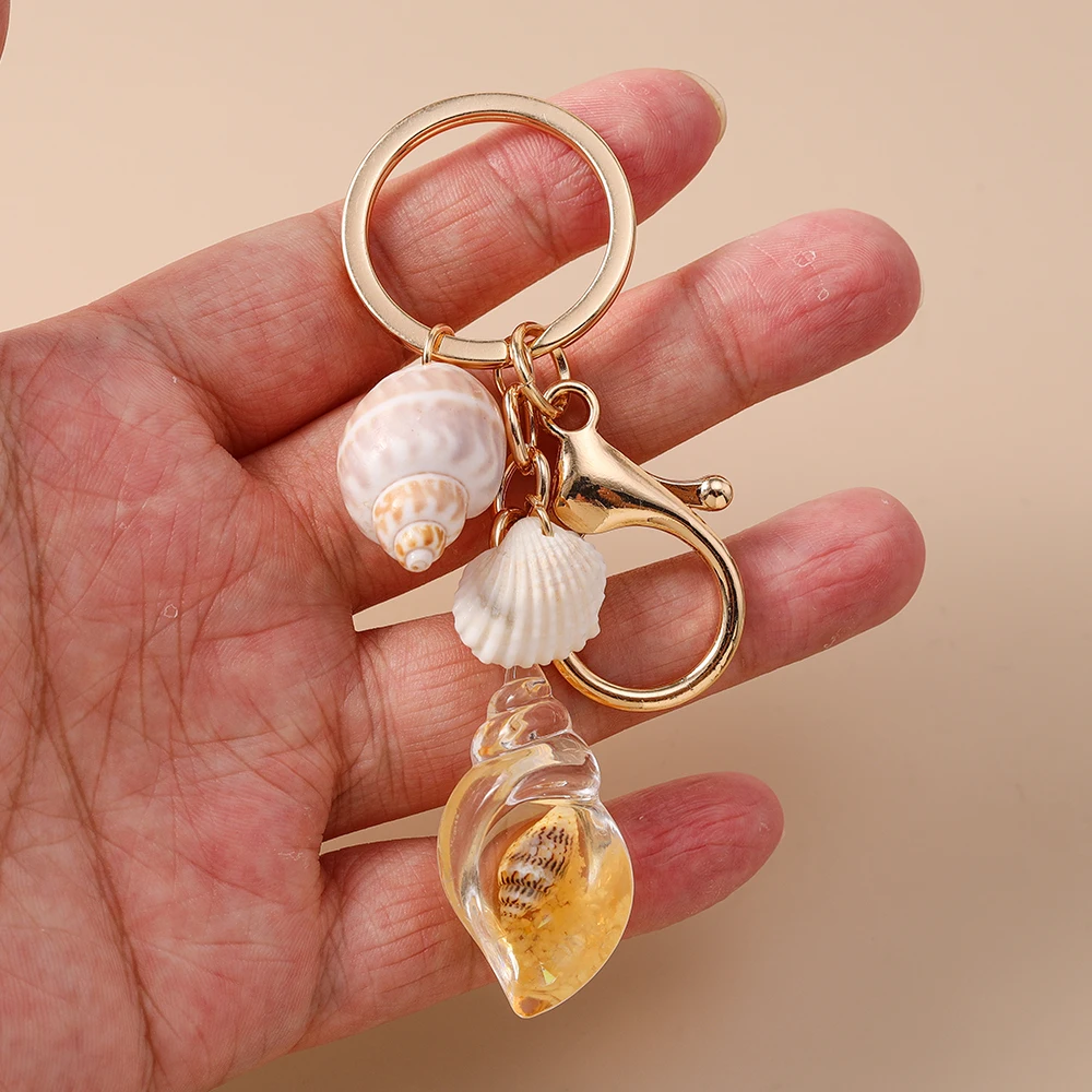 Aihua Bunter Bohemian-Stil Niedlicher Muschel-Schlüsselanhänger für Männer und Frauen, Handtaschenanhänger, DIY-Schmuck für Sommer, Strand und Urlaub, Geschenk – Detail 6