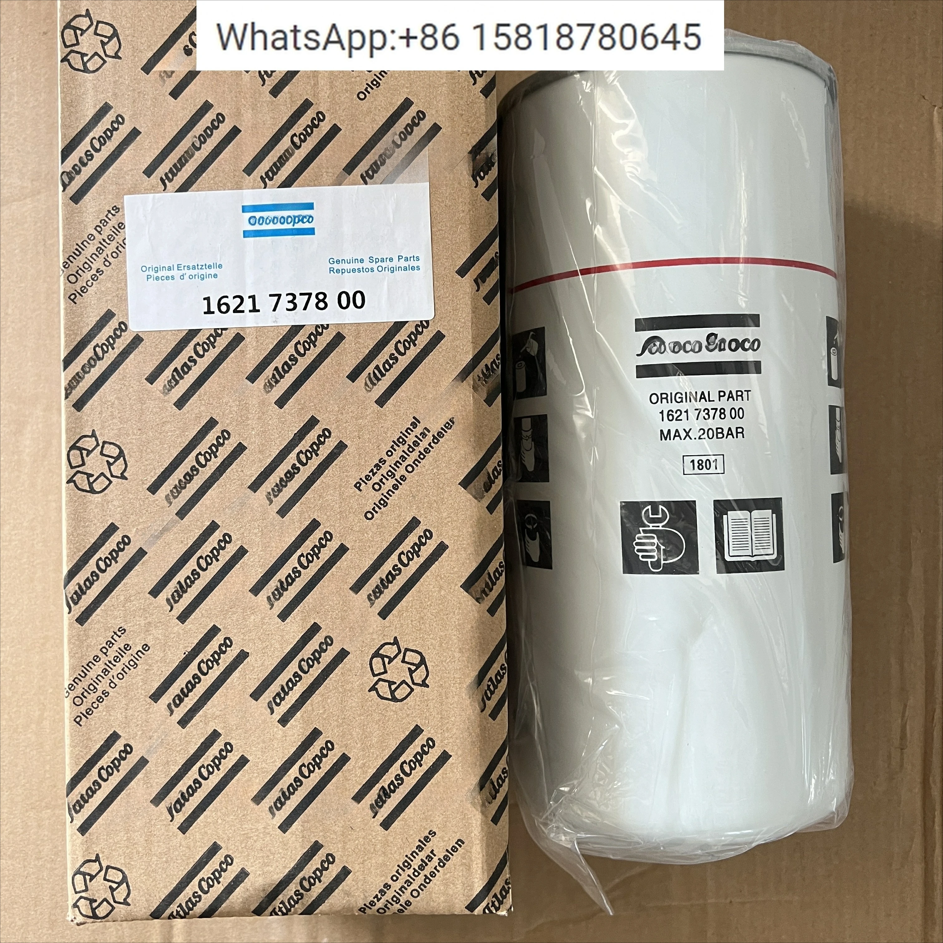 Filtro de óleo 1621737800/1621737890 para Atl-as compressor de ar filtro de óleo filtro de óleo externo