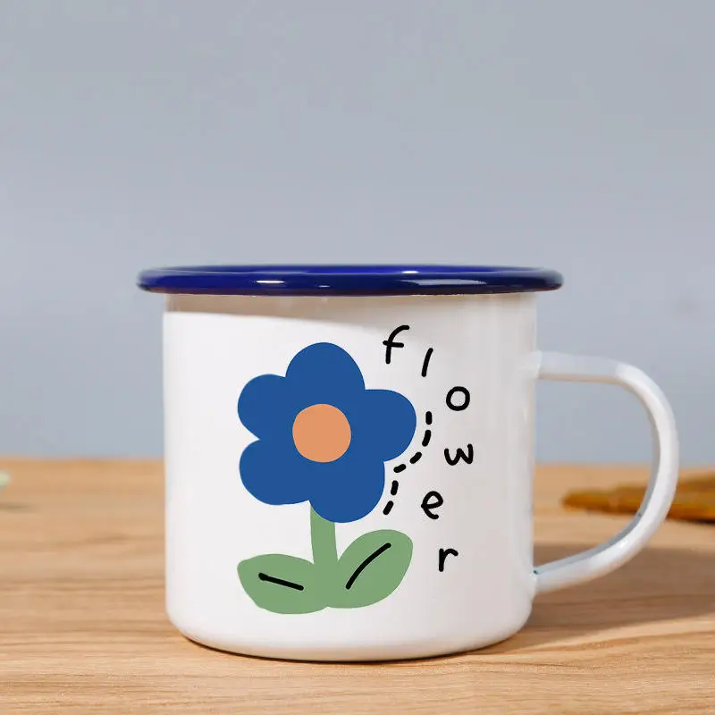 Customized Enamel Metal Mug 350ML Colorful Print Your Photo LOGO Coffee Mugs, Tea Cups, Mothers' Day, Fathers' Day Wedding Gift