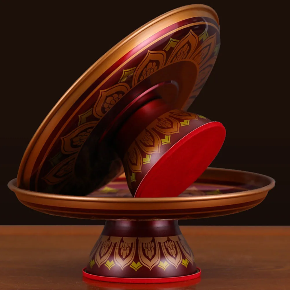 

Alloy Lotus Fruit Tray Retro Style Home Decoration Kitchen Tableware Storage Container Blessing Snacks Cake Stand Platters