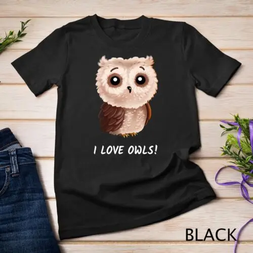 

Футболка унисекс с надписью «I love Owls»