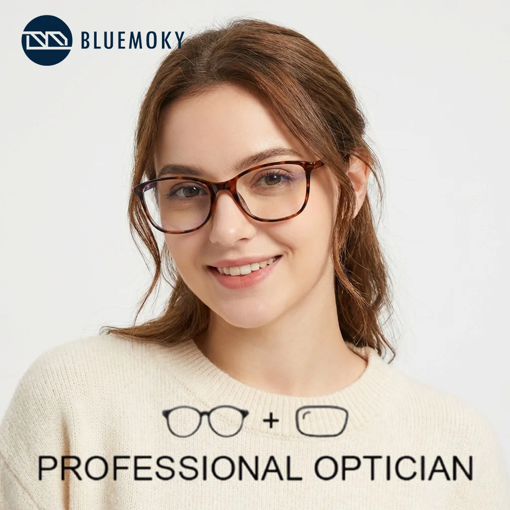 

Квадратные очки BLUEMOKY для мужчин и женщин, фотохромные оптические очки с защитой от синего света, очки для коррекции близорукости по рецепту