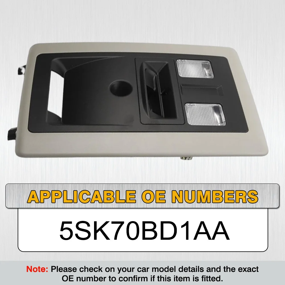 

For Dodge Ram 1500 Classic 2500 3500 4500 5500 2009-2024 Halogen Bulb Overhead Console Map Dome Light Assembly 5SK70BD1AA