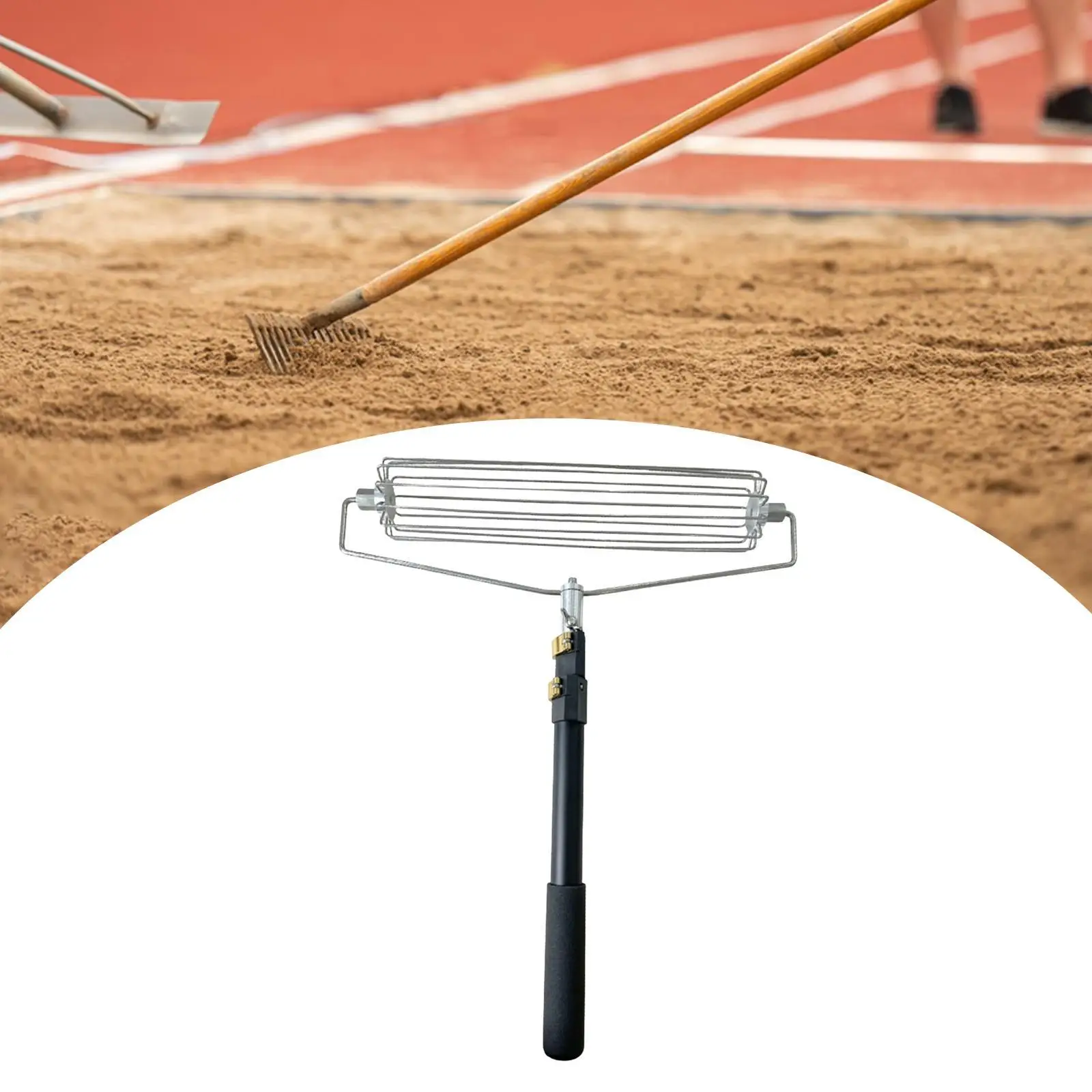 

Sand Golf Sand Rake Eetractable Golf Sand Bunker Rake for Grass Landscaping