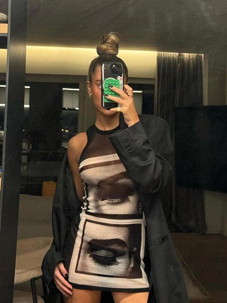 Weird Puss Hipster Dünne Frauen Lange Tops Sexy Y2KLip Druck Oansatz Ärmellose Wild Basic Atemberaubende Street Club Mitternacht Party Weste