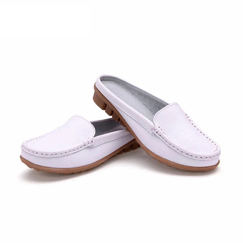 HOVINGE Shoes Casual Genuine Leather Moccasins Ladies Driving Ballet Shoe Woman Loafers Female Flats Mother Footwear