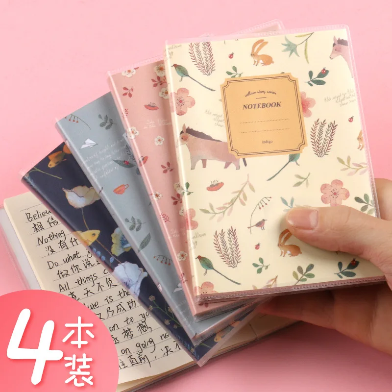 A6-Gummi-Einbandbuch, verdicktes kleines Notizbuch, tragbarer Notizblock, kleines Taschenbuch, koreanische kleine frische, niedliche Notizbücher und Tagebücher