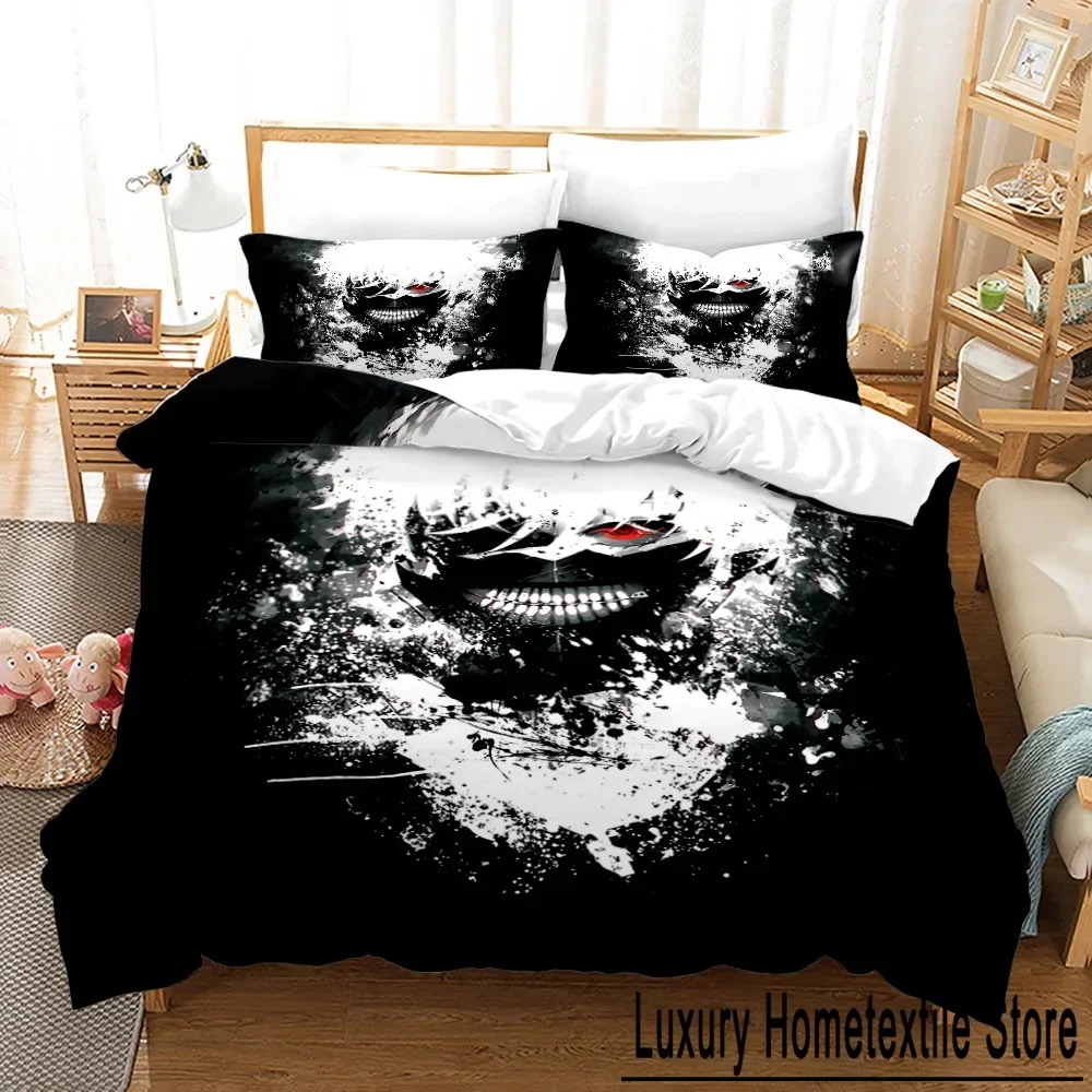 3D Printed Anime Tokyo Ghoul Kaneki Ken Bedding Set Boys Girls Twin Queen Size Duvet Cover Pillowcase Bed Kids Adult