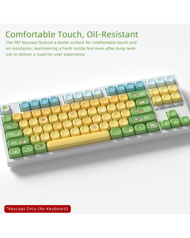 

Cartoon Vegetable Chicken MOA121 Keycaps Five-sided PBT Sublimation Delicate Small Full Set Keyboard Accessories