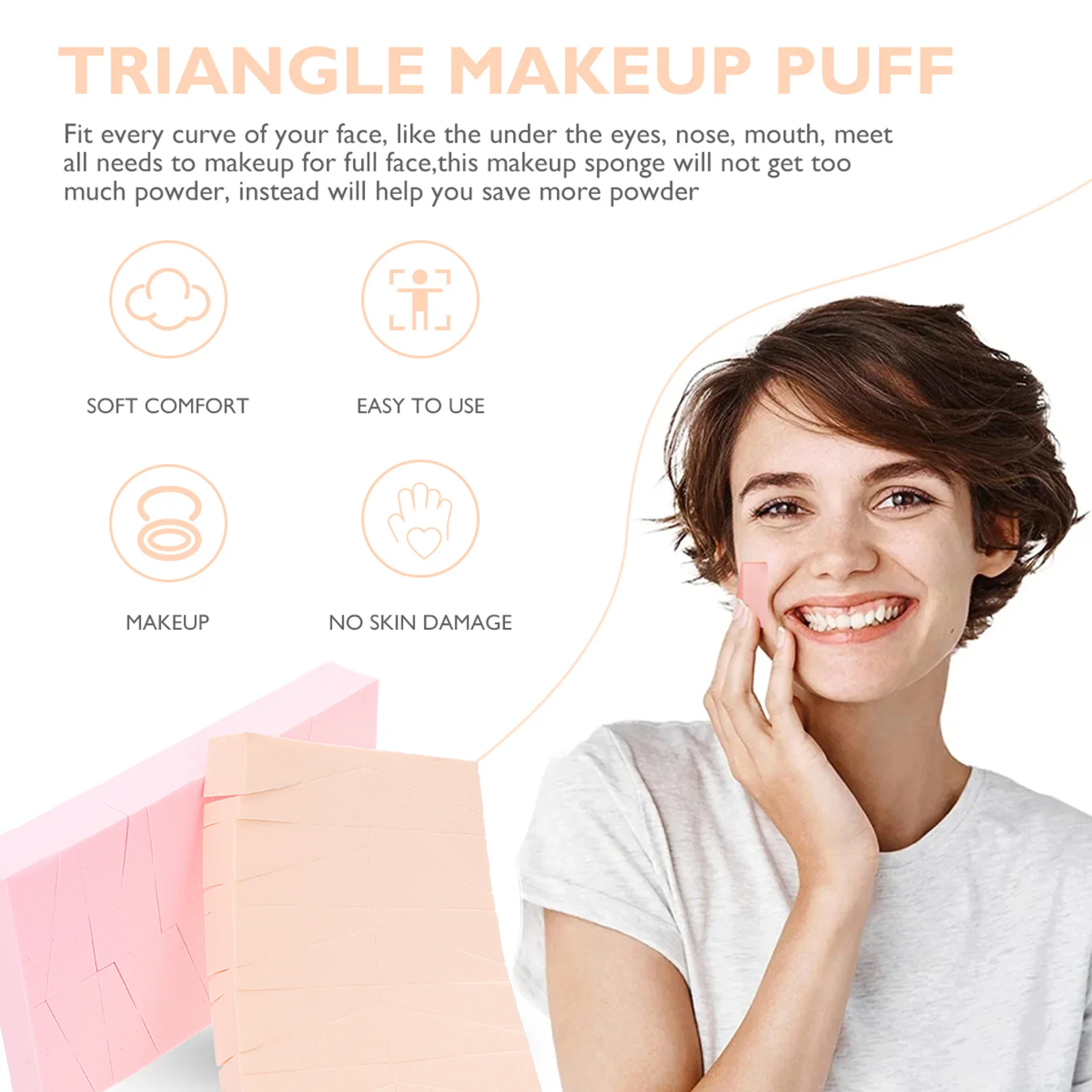 

2Sets Cushion Makeup Sponges Elastic Wedges Quick Foundation Powder Puff Makeup Puff Beauty Face Powder