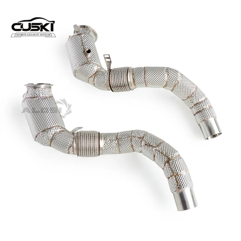 

Stainless steel exhaust pipe with heat shield suitable for BMW X5M X6M F85 F86 4.4T 2015-2019 automotive exhaust modification