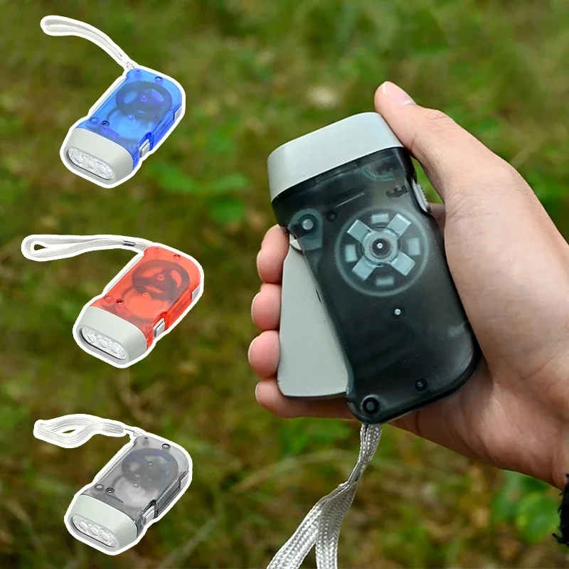 

Outdoor Hand Pressing Dynamo Crank Power Flashlight Camping Supplies Hand Crank Charger Camping Light Portable LED Flashlight