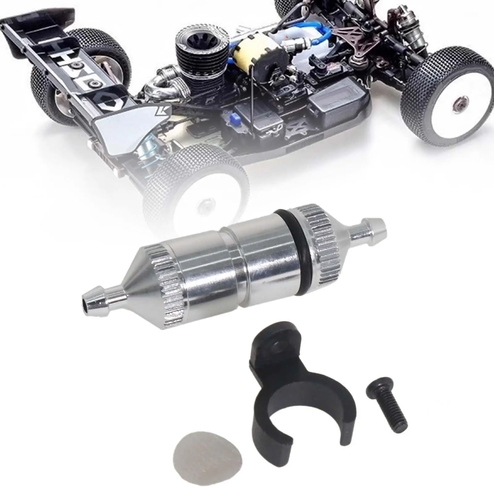 

RC Car Oil Fuel Filters Metal Fuel Filters Car Fuel Filters Upgrade Accessory for 1/8 RC Collectibles Hobby Car DIY Modified