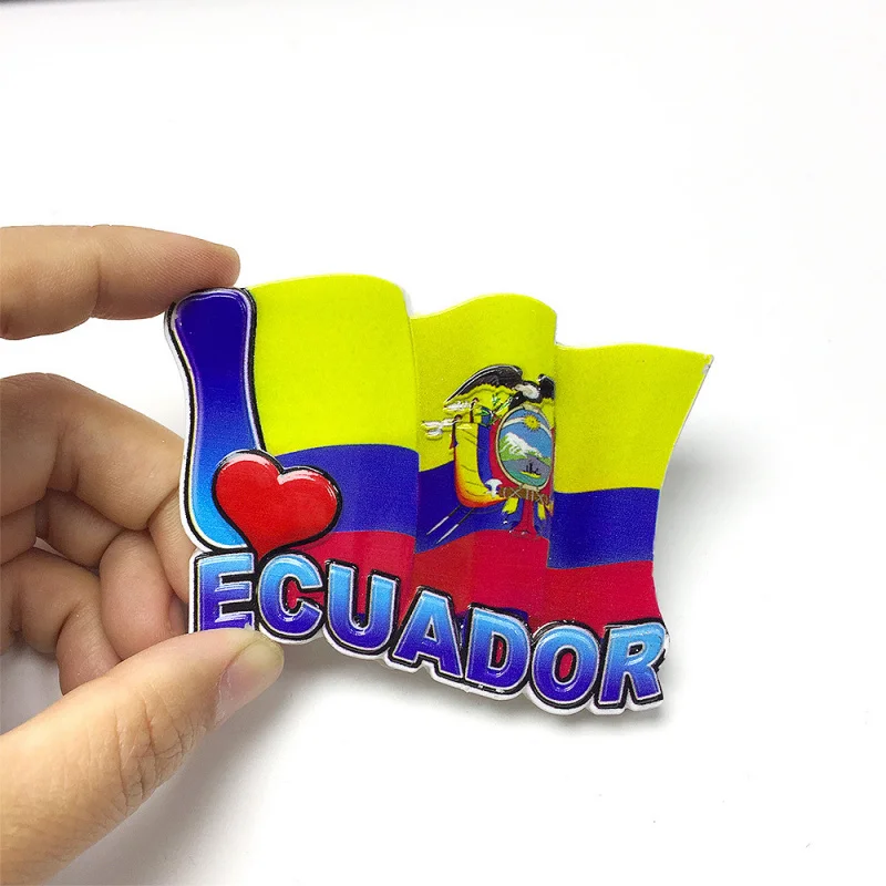 

Ecuador Creative Flying Flag Cultural and Creative Magnetic Refrigerator Magnet Travel Commemorative Crafts Home Decoration Gift
