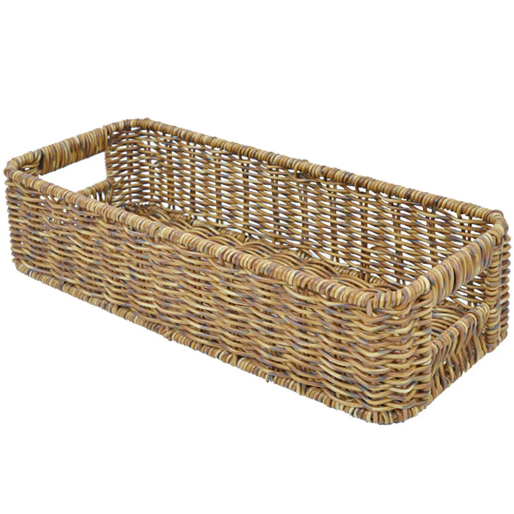 

Rattan Storage Basket Hand Woven Craft Desk Organizer Kitchen Multifunctional Baskets Plastic Storage Bin Home Supplies