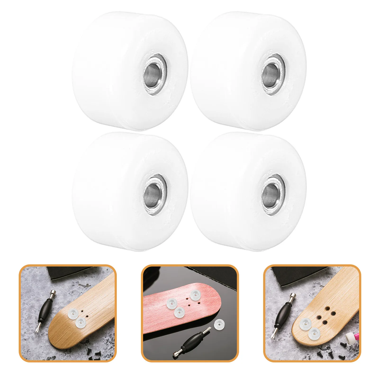 

4pcs Finger Skate Roller Premium Plastic Stainless Steel Durable Educational Kids Adult Stress Relief Desktop Game Portable Fun