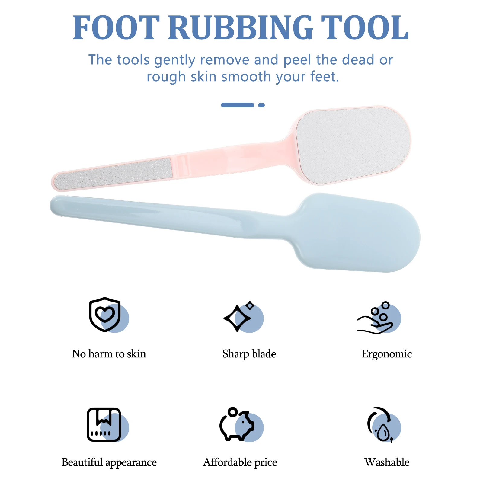 

2 pcs Foot File Stainless Steel Pedicure Tool Dead Skin Remover Callus Scrubber Rasp Heel Hard Skin Exfoliator Foot Scrub Care